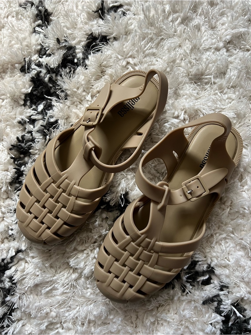 Melissa Fisherman Jelly Sandals in Dark Beige US W Size 5